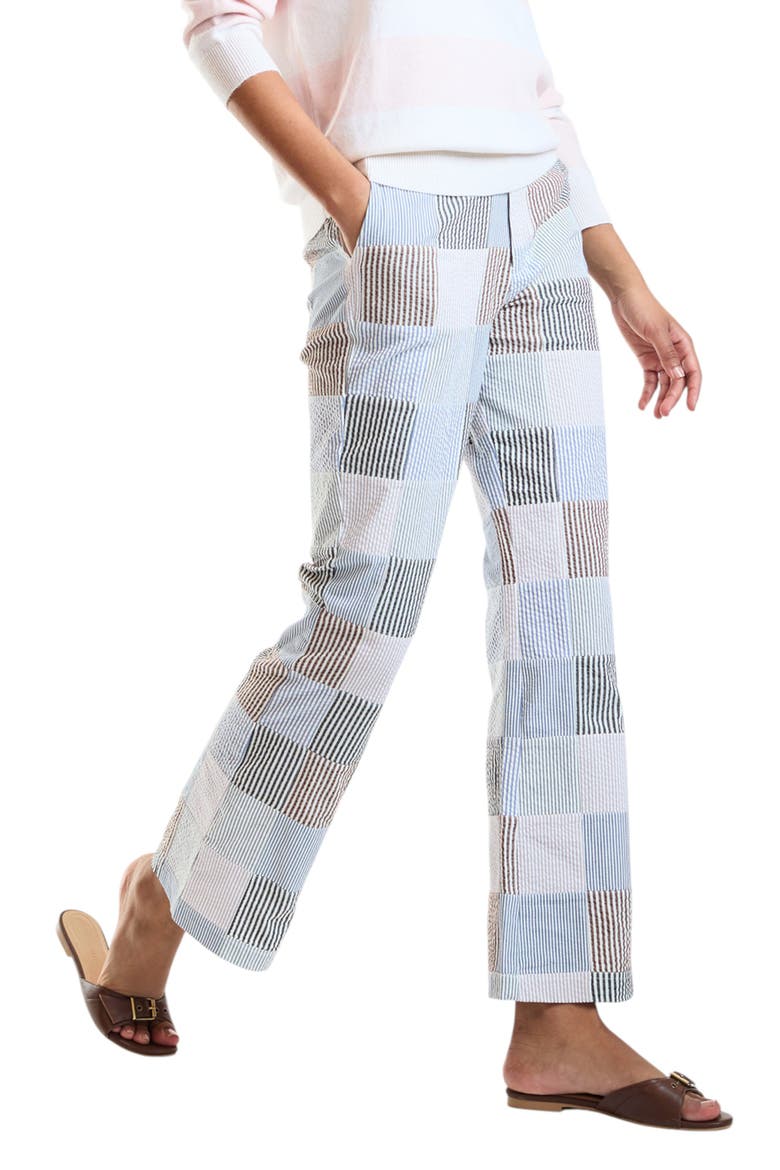 Seersucker Cropped Trouser, Main, color, Blue