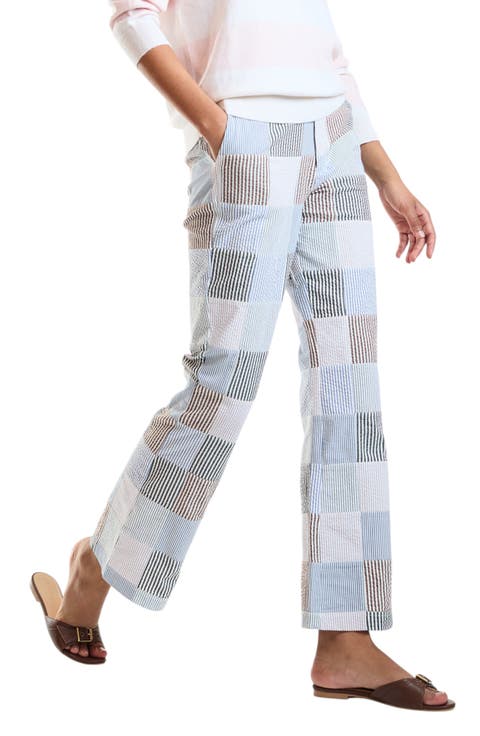 Seersucker Cropped Trouser
