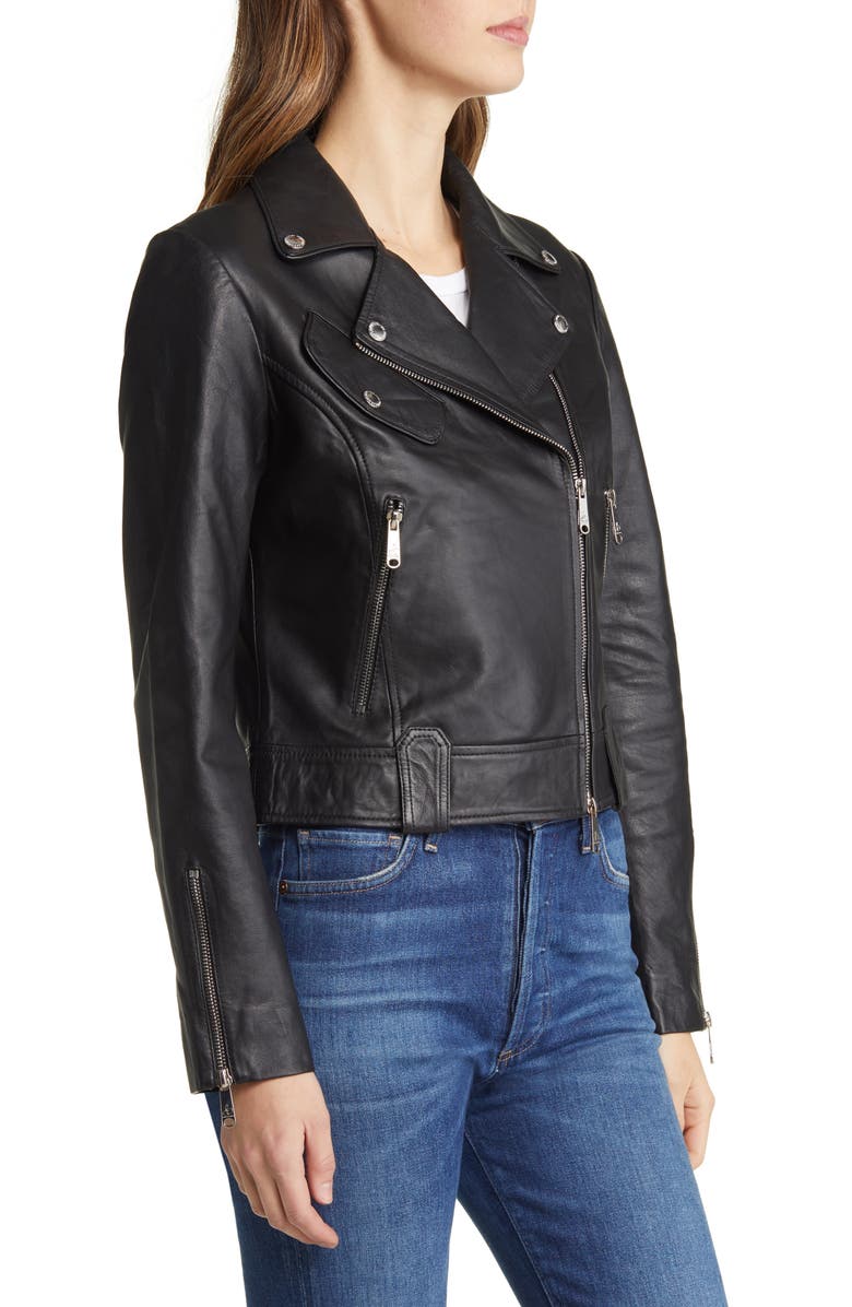Sam Edelman Leather Moto Jacket, Alternate, color, 