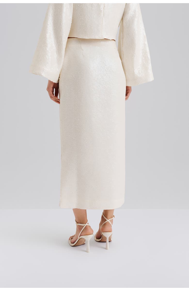 Malina Clarisse Sequin Maxi Skirt, Alternate, color, Vanilla