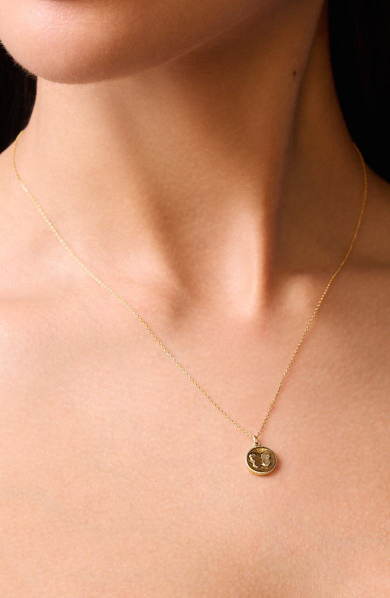 Bony Levy 14K Gold Butterfly Medallion Pendant Necklace, Alternate, color, 14K Yellow Gold