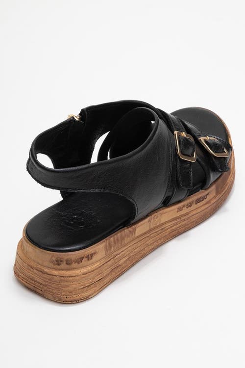 Forever & Always Shoes Levine Leather Buckled Side-zip Sandal In Black