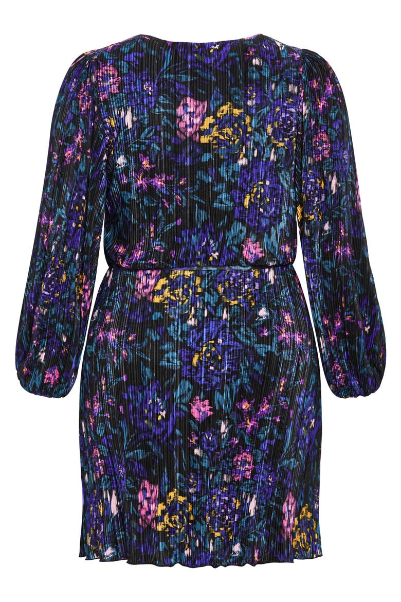Kira Floral Print Wrap Minidress, Alternate, color, ETCHED FLORAL