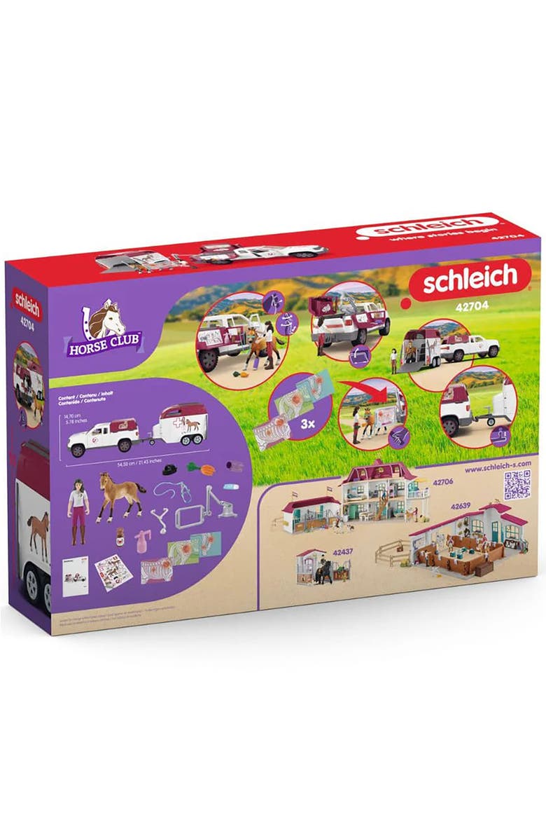 Schleich Horse Club, Mobile Vet & Trailer, 90 Piece Animal Toy Playset, Kids 5+, Alternate, color, Multicolored