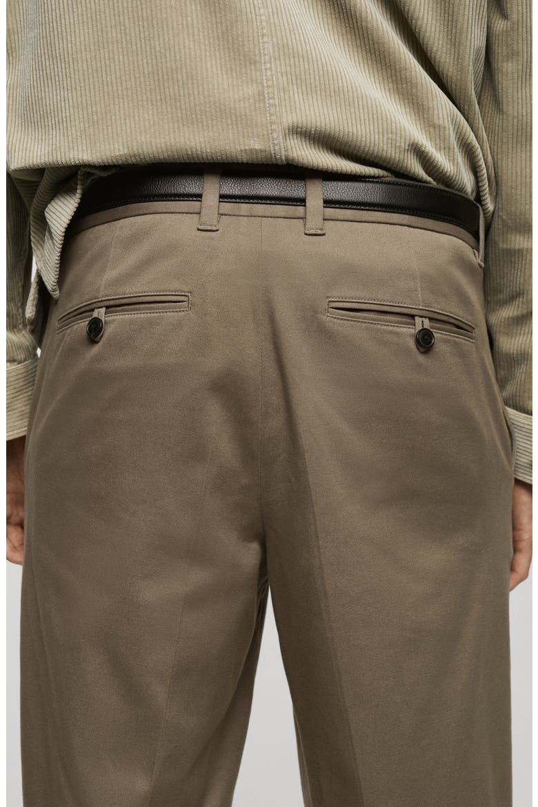 Cuff Stretch Cotton Pants, Alternate, color, KHAKI