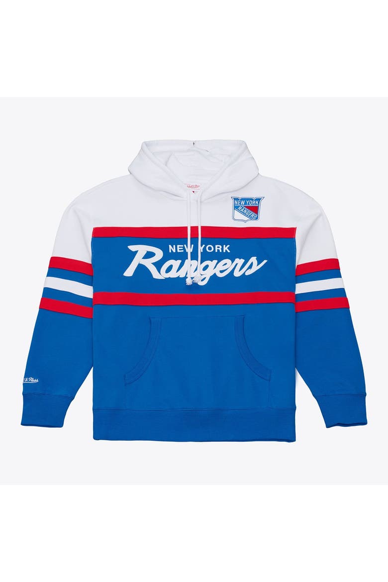 Men's Mitchell & Ness Royal New York Rangers Head Coach Hoodie, Main, color, Royal