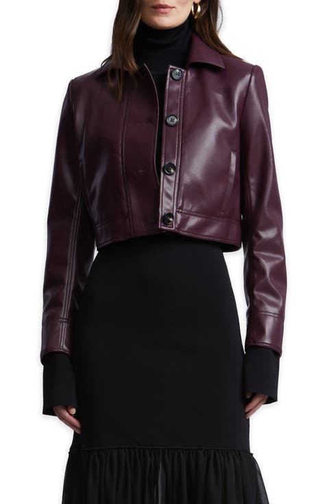 Paloma Faux Leather Cropped Jacket