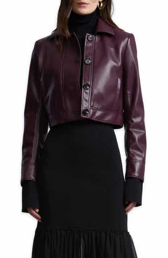 Paloma Faux Leather Cropped Jacket
