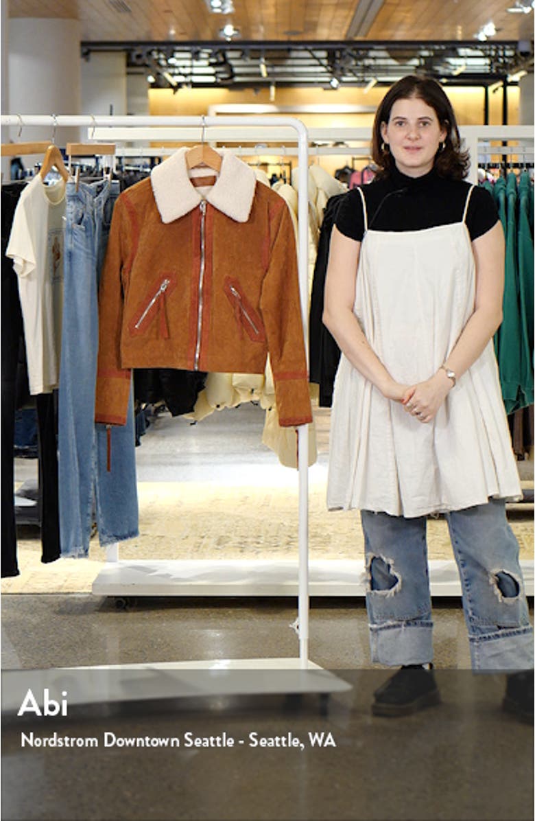 Suede Jacket with Faux Shearling Collar, sales video thumbnail