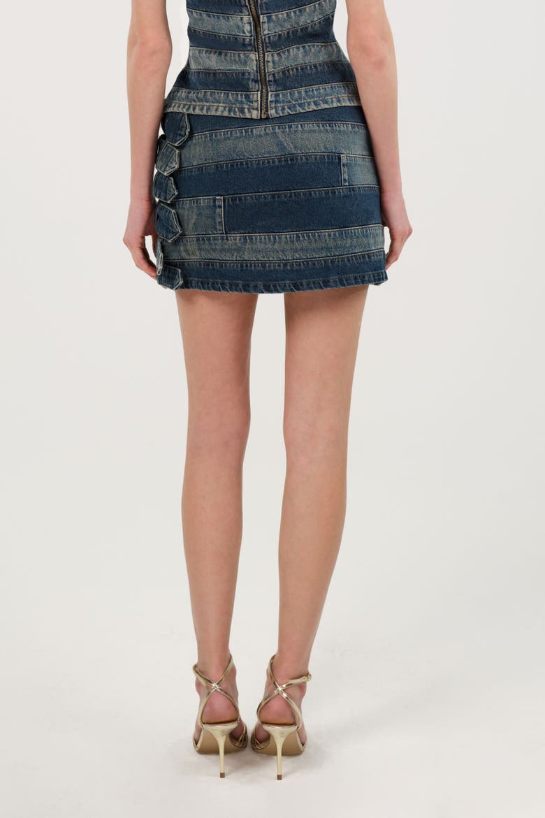 Denim Mini Skirt, Alternate, color, Multi-Colored