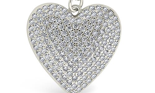 Sterling Forever Disco Heart Pendant Necklace