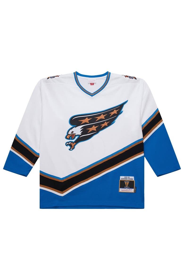 Men's Mitchell & Ness Alexander Ovechkin White Washington Capitals 2005/06 Power Play Jersey, Alternate, color, White
