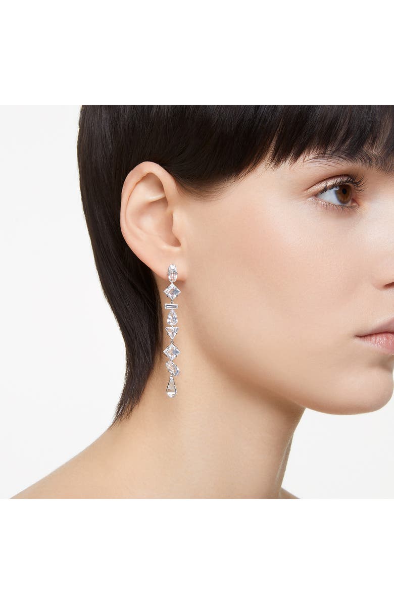 Swarovski Mesmera Crystal Drop Earrings, Alternate, color, Silver