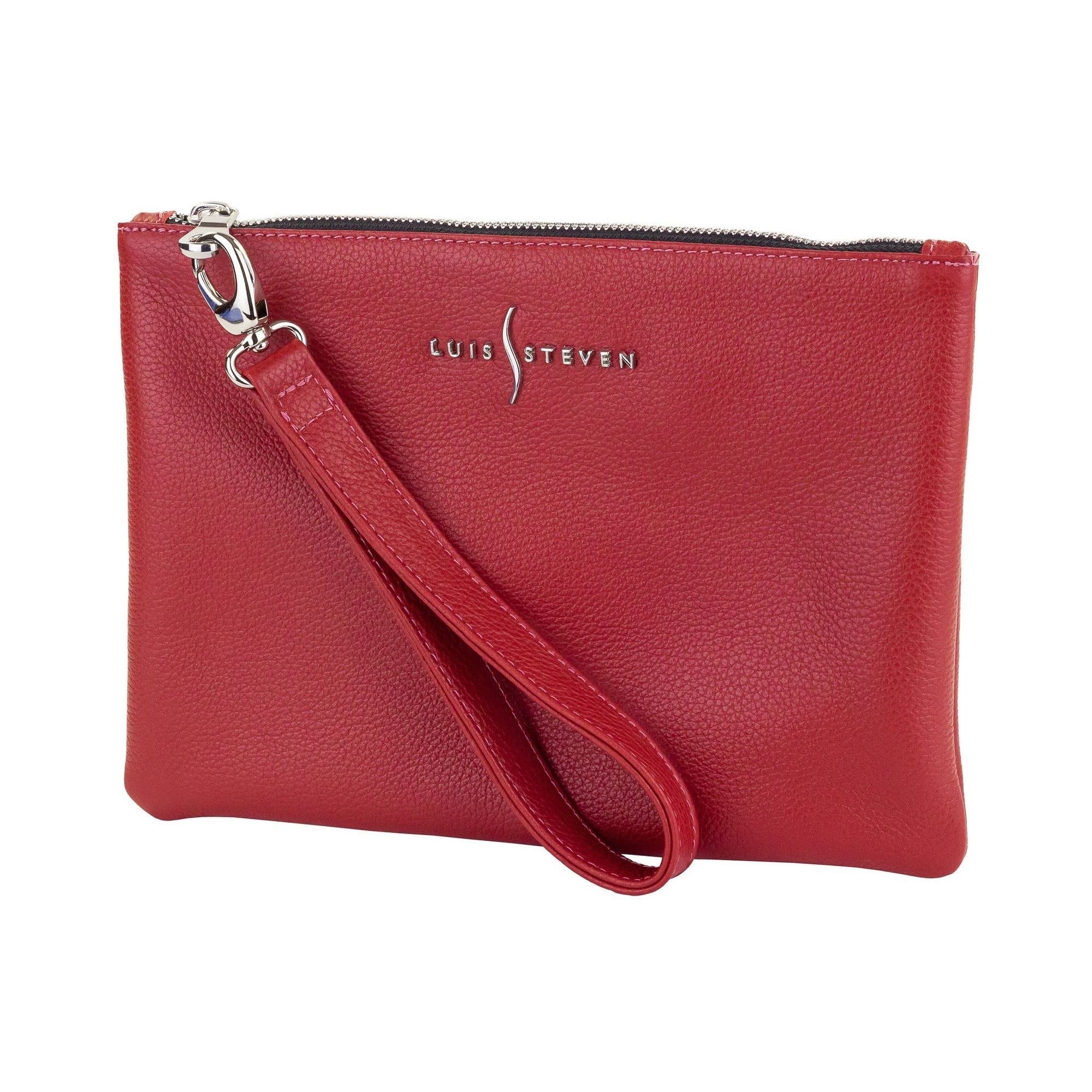 Crossbody Leather Pouch, Alternate, color, Red
