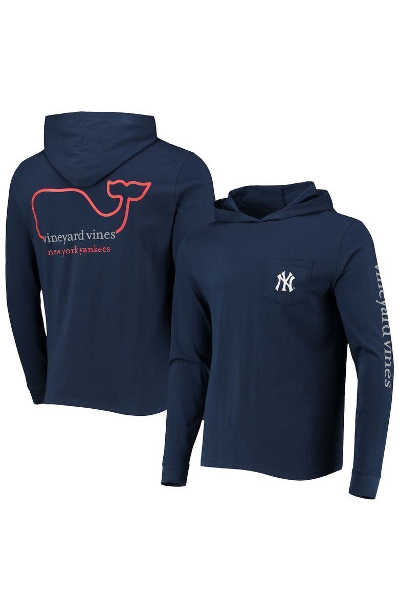 vineyard vines Men's Vineyard Vines Navy New York Yankees Long Sleeve Hoodie T-Shirt, Alternate, color, 