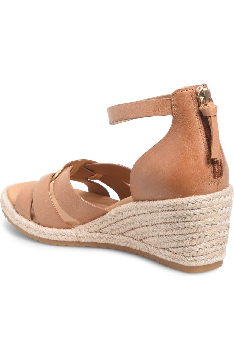 Söfft Ivy Espadrille Ankle Strap Platform Wedge Sandal, Alternate, color, Luggage