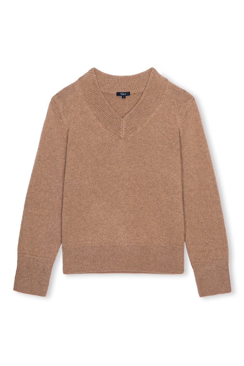 Lidya V-Neck Sweater, Alternate, color, HEATHER CAMEL