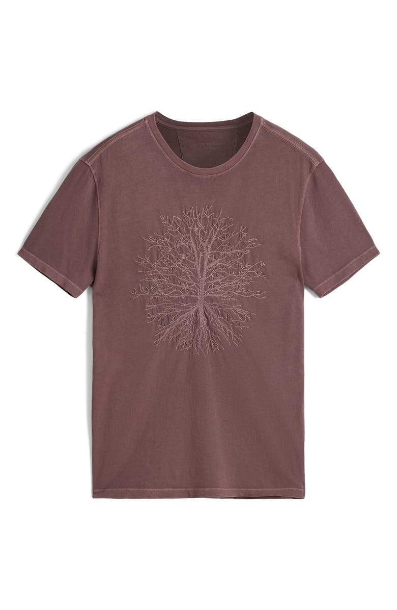 John Varvatos Peace Tree Embroidered Organic Cotton T-Shirt, Alternate, color, 