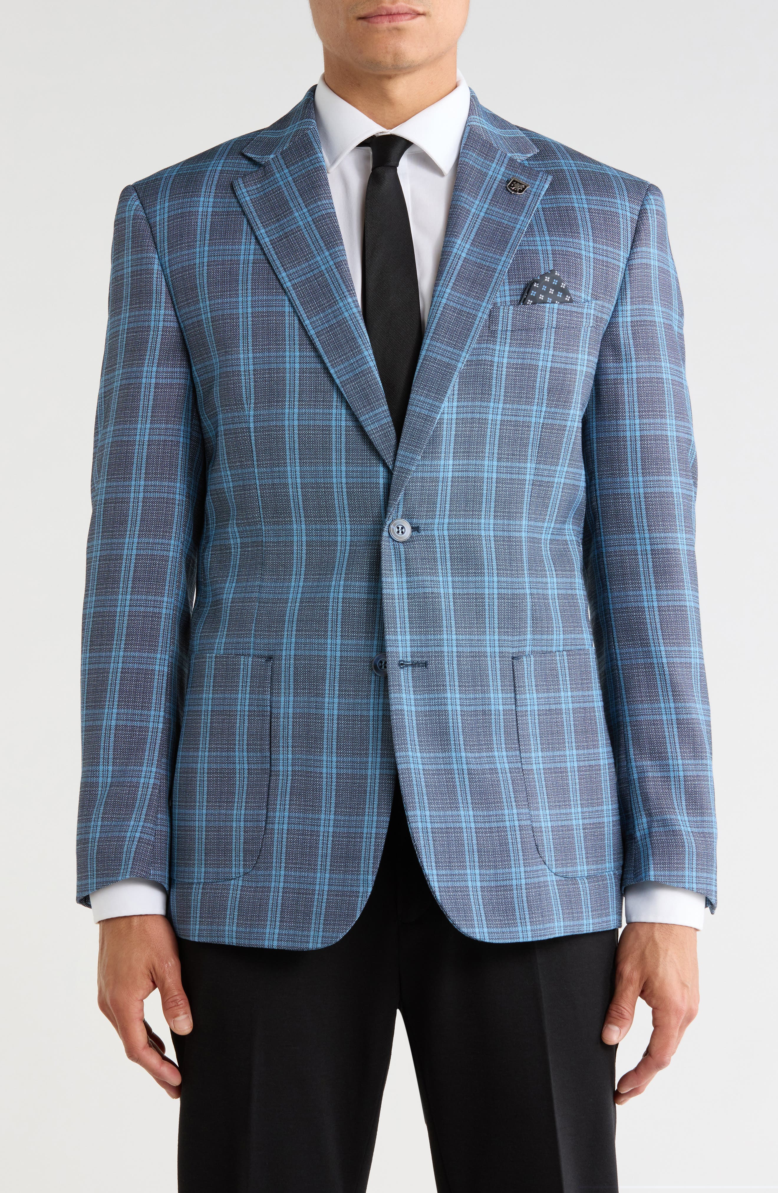 Plaid Two-Button Sport Coat