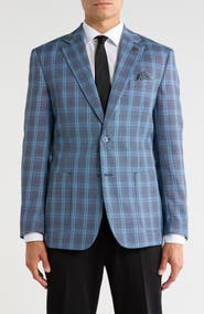 Stacy Adams Plaid Two-Button Sport Coat