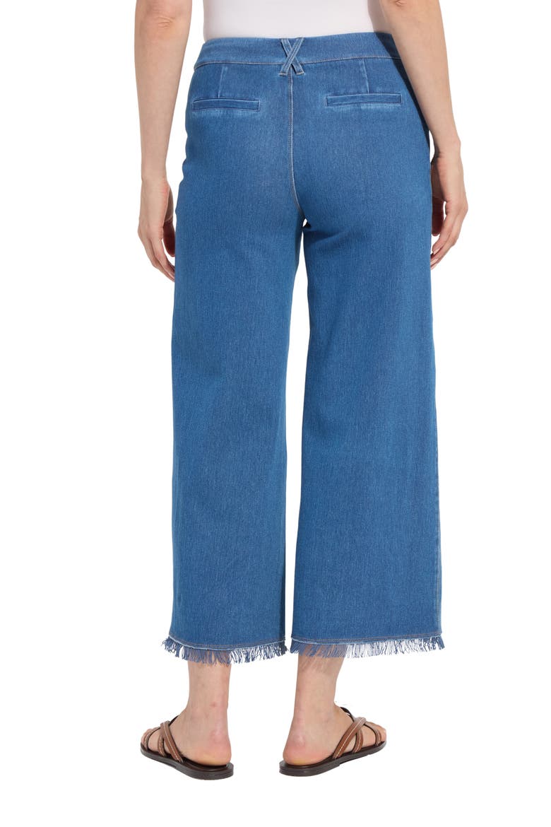 Liloh High Waist Ankle Wide Leg Denim Pants, Alternate, color, MID WASH
