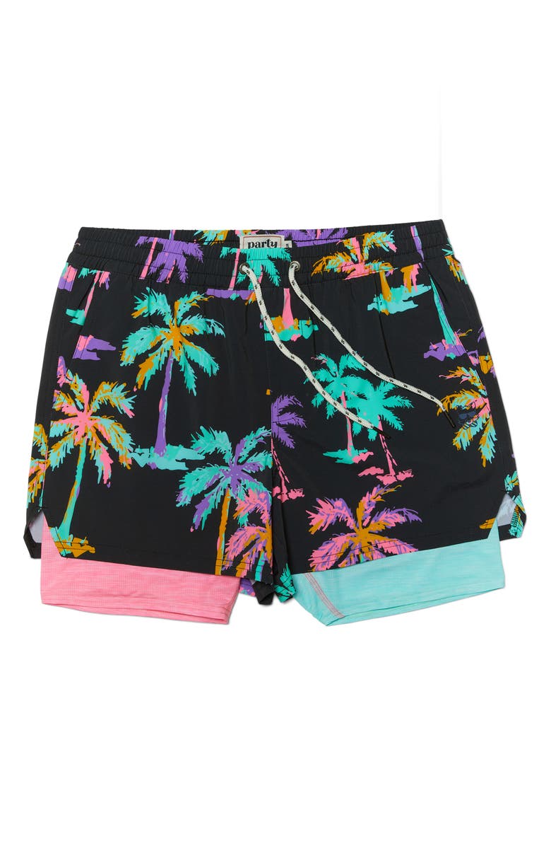 Party Pants Funky Palms Sport Swim Trunks, Main, color,