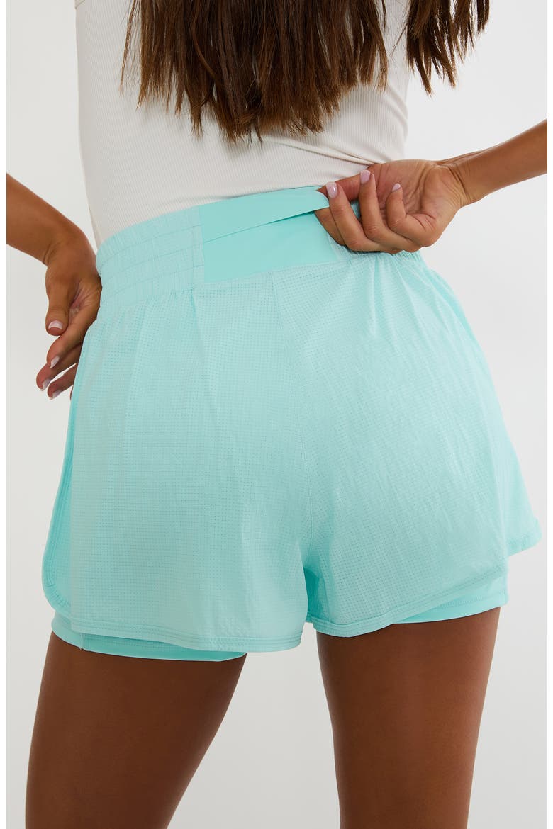 Roe High Waist Performance Shorts, Alternate, color, MISTY MORNING