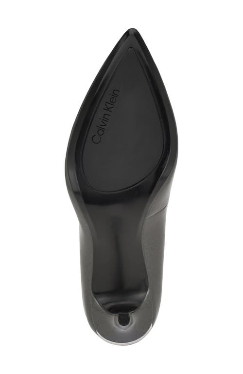 Calvin Klein Gayle Pointed Toe Pump In Pewter Patent