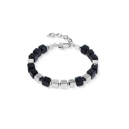 COEUR DE LION Onyx Graphic Cubes Bracelet In Stainless Steel