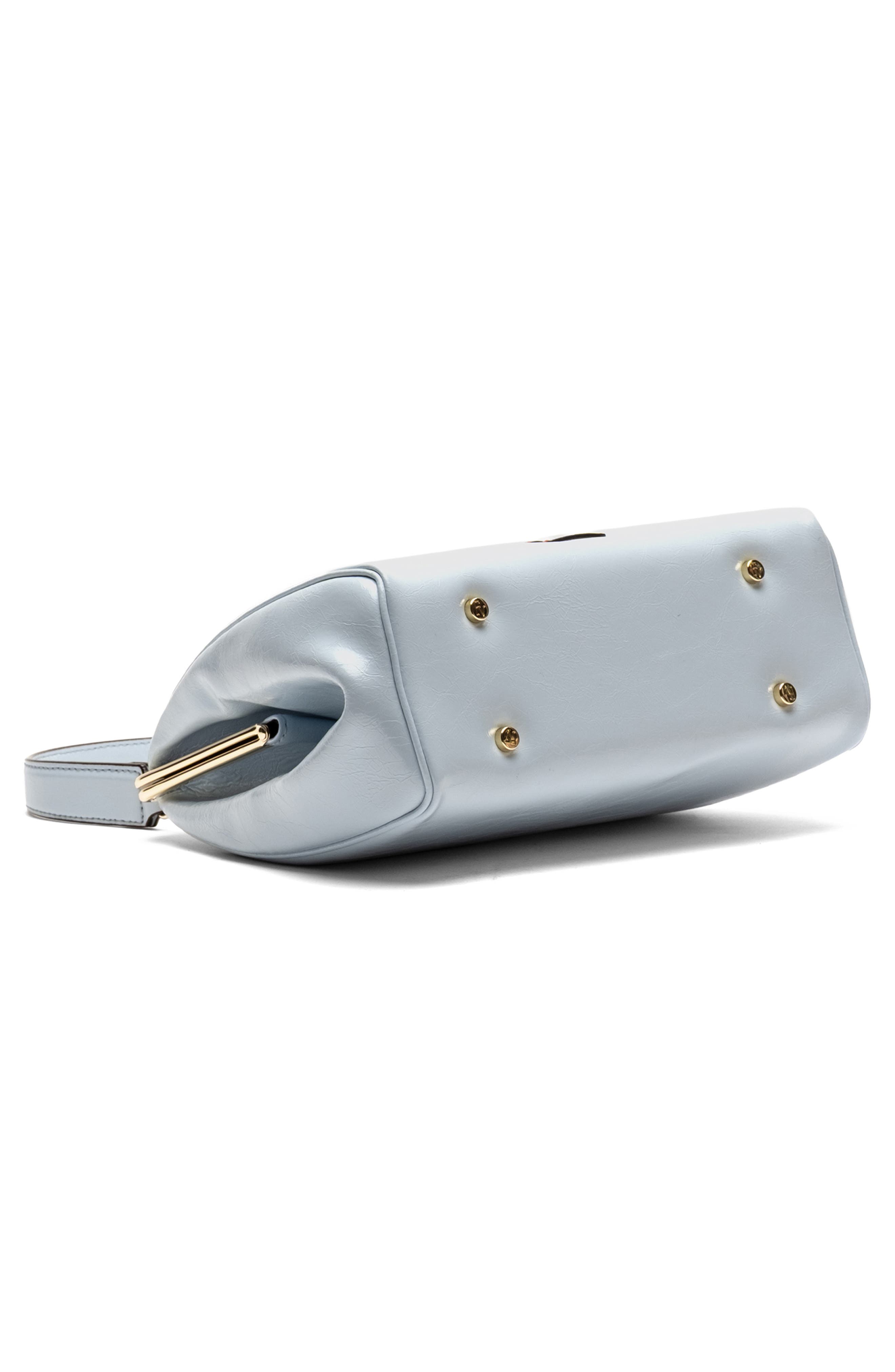 Katherine Crinkled Leather Frame Bag, Alternate, color, LIGHT BLUE