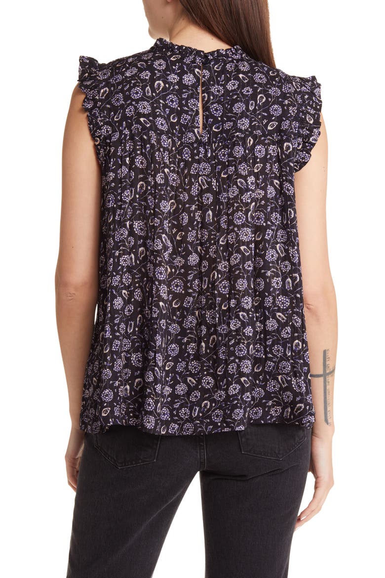 Print Smocked Blouse, Alternate, color, BLACK JESS FLORAL