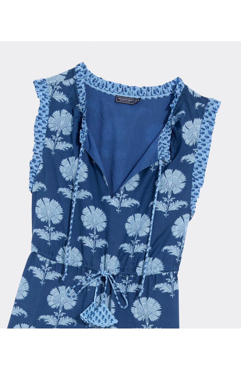 vineyard vines Abigail Print Tie Waist Sleeveless Dress, Alternate, color, Quinn Floral Moon