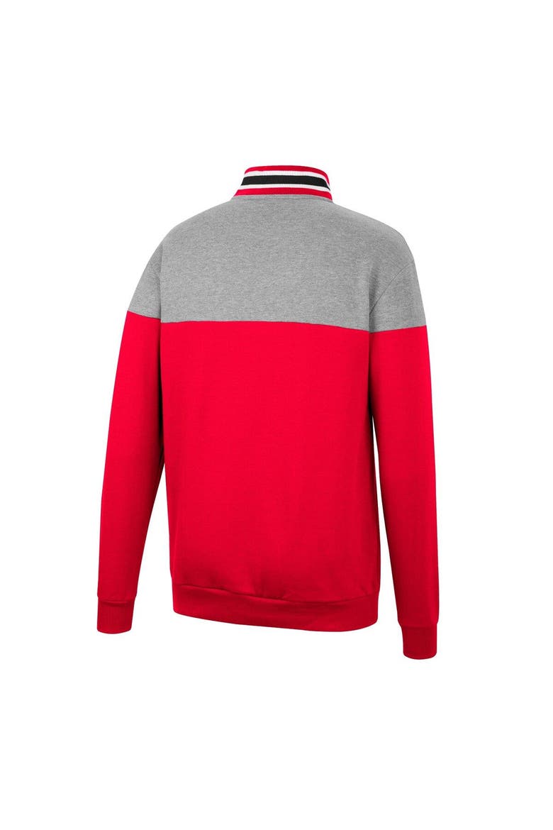 Men's Colosseum Heathered Gray/Scarlet Nebraska Huskers Be the Ball Quarter-Zip Top, Alternate, color, Scarlet