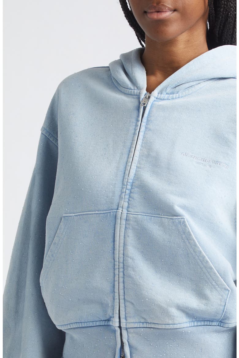 Hotfix Cotton Zip Hoodie, Alternate, color, WASHED SKY