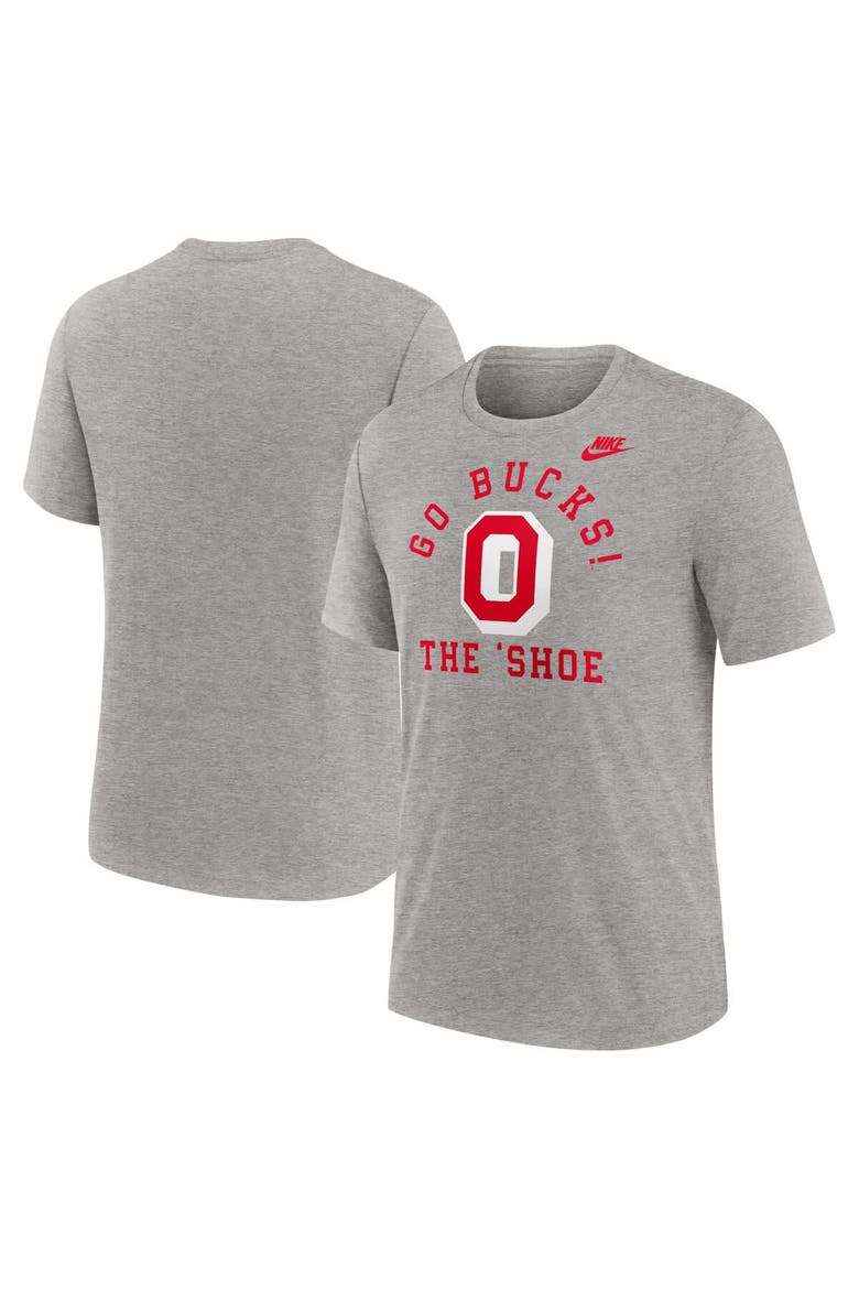 Men's Nike Heather Gray Ohio State Buckeyes Legacy Local Tri-Blend T-Shirt, Alternate, color, Heather Gray