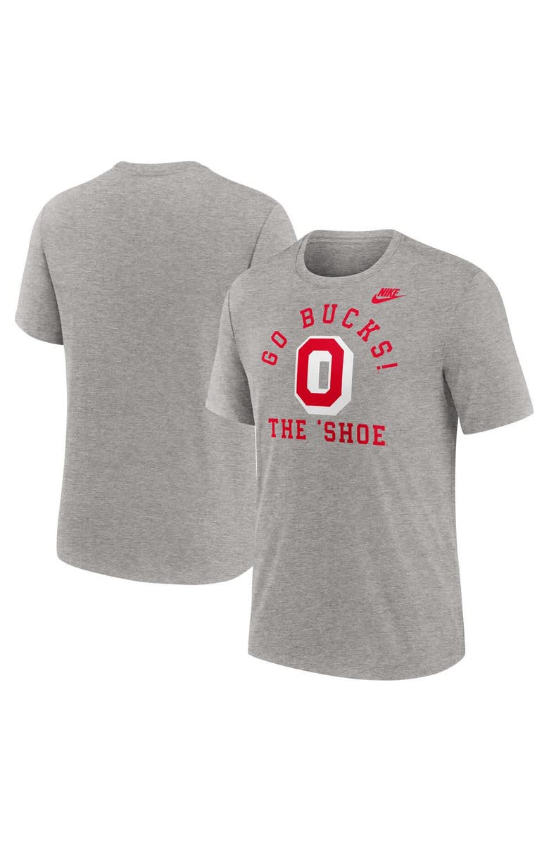 Nike Men's Nike Heather Gray Ohio State Buckeyes Legacy Local Tri-Blend T-Shirt, Alternate, color, Heather Gray