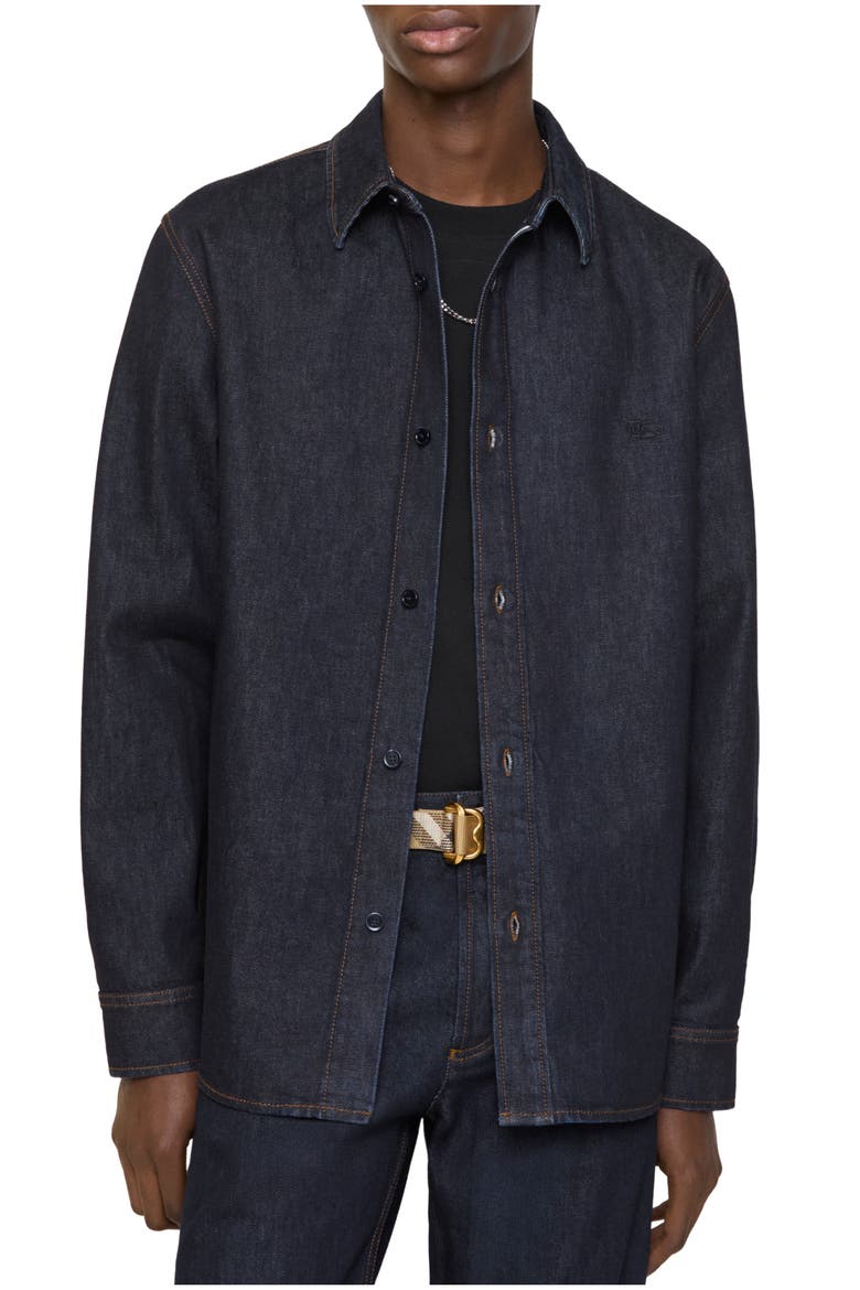 Denim Overshirt, Main, color, Dark indigo