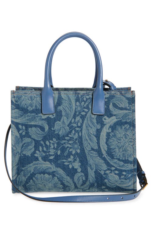 Versace Small La Medusa Barroco Denim Tote