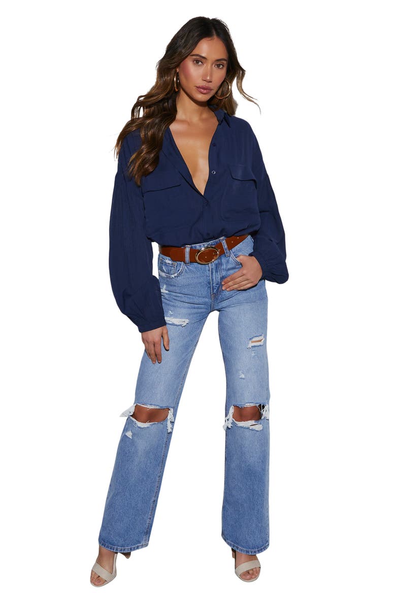 VICI Collection Elowen Balloon Sleeve Button-Up Shirt, Alternate, color, 