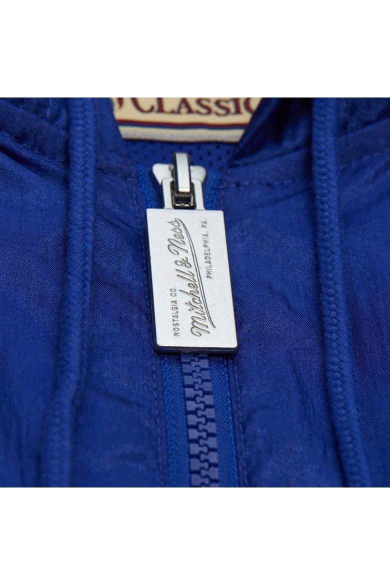 Men's Mitchell & Ness Blue Dallas Mavericks Playmaker Full-Zip Hooded Windbreaker Jacket, Alternate, color, Blue