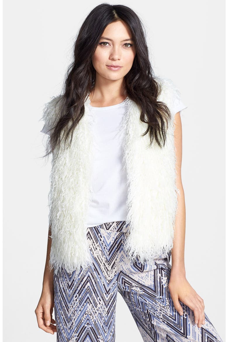 Shaggy Faux Fur Vest, Main, color, IVORY