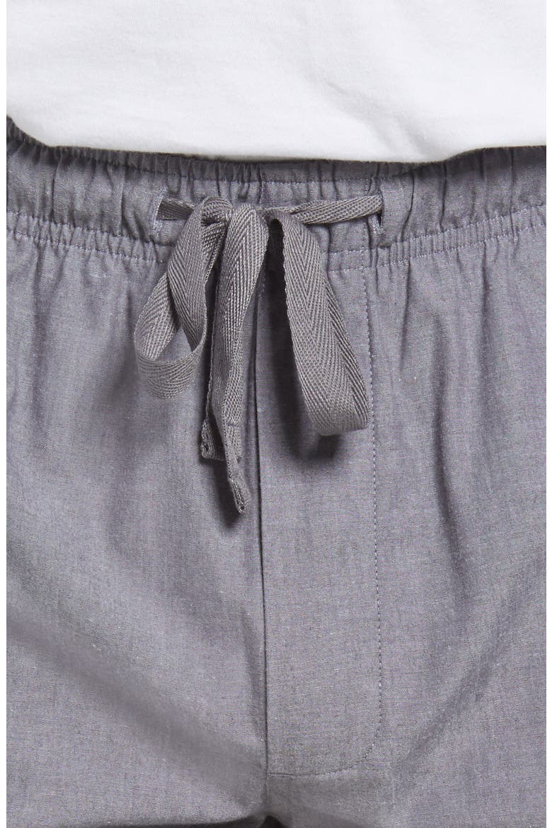 Poplin Pajama Shorts, Alternate, color, DARK GREY CHAMBRAY