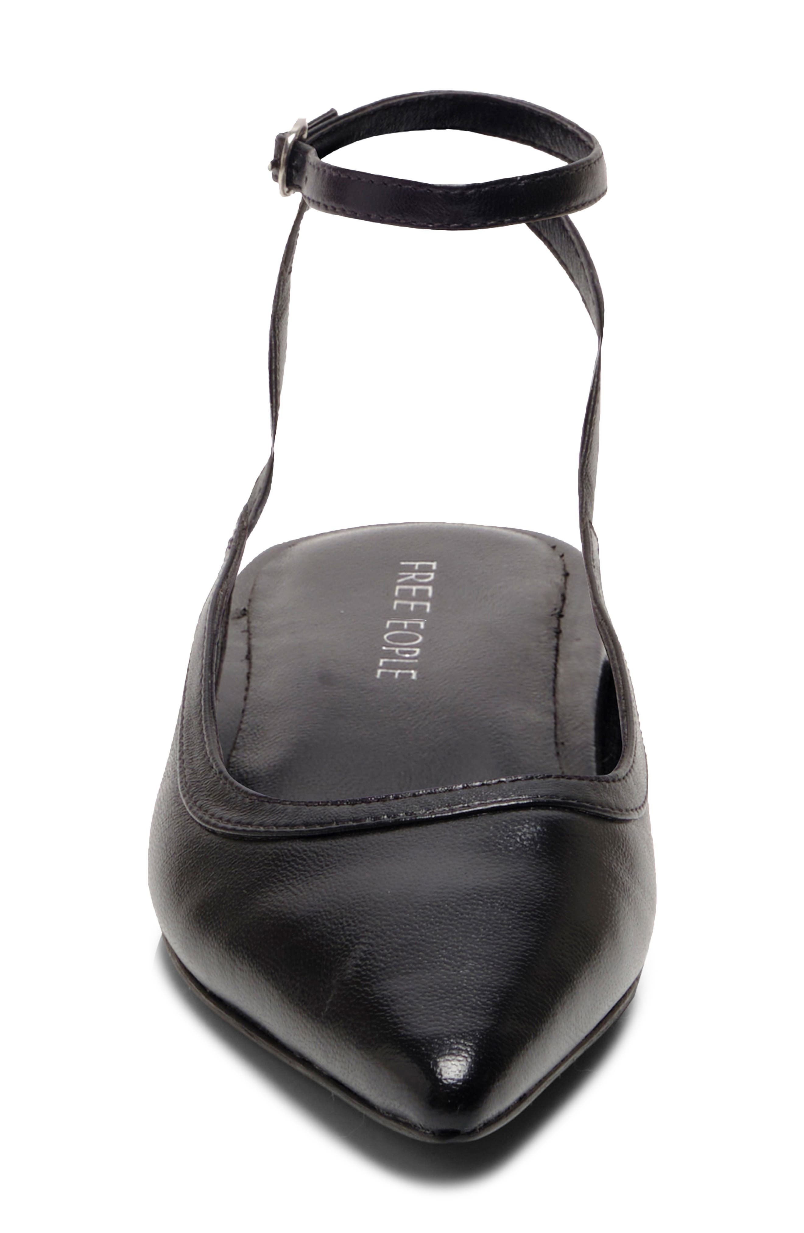 Free People Jules Pointy Toe Ankle Strap Leather Flat, Alternate, color, 