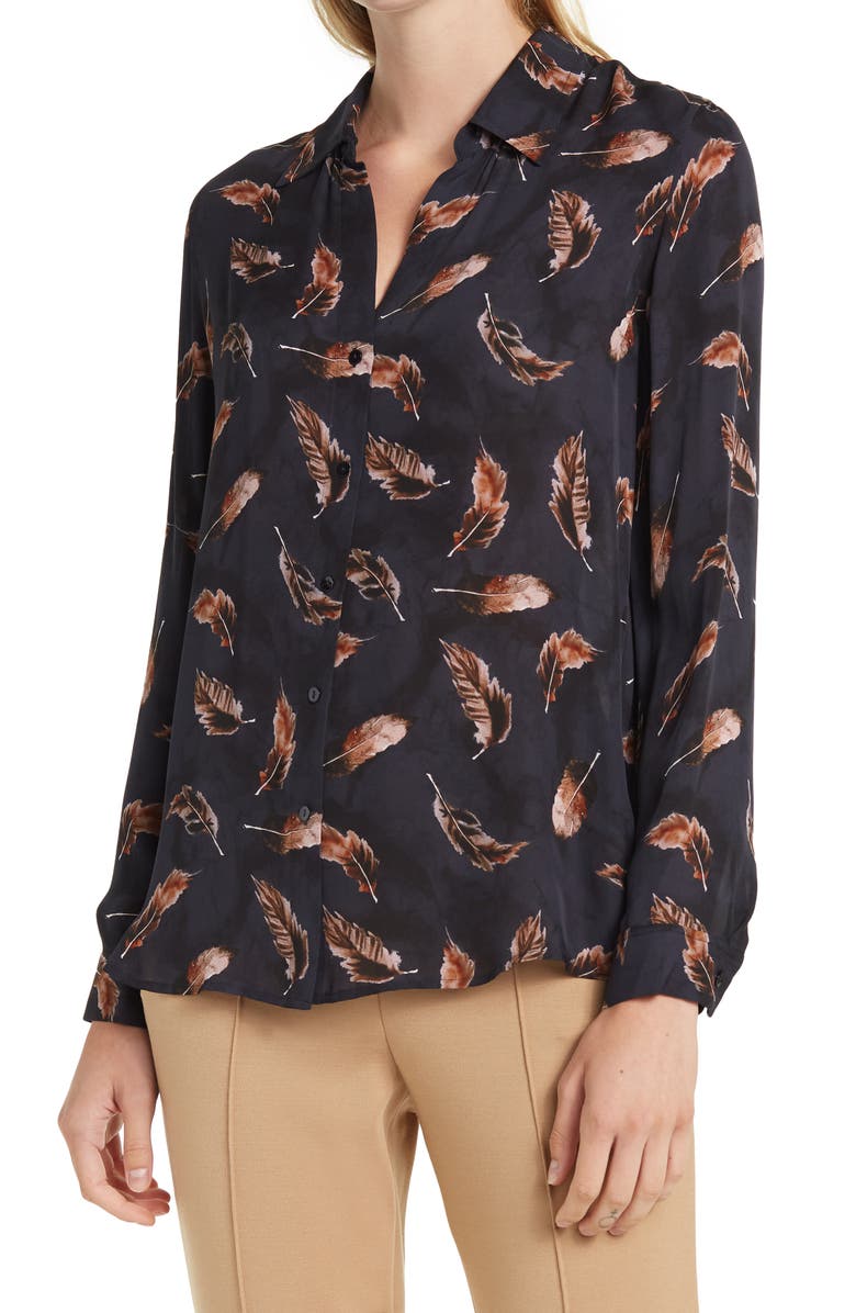 L'AGENCE Collared Nina Long Sleeve Blouse, Main, color, 