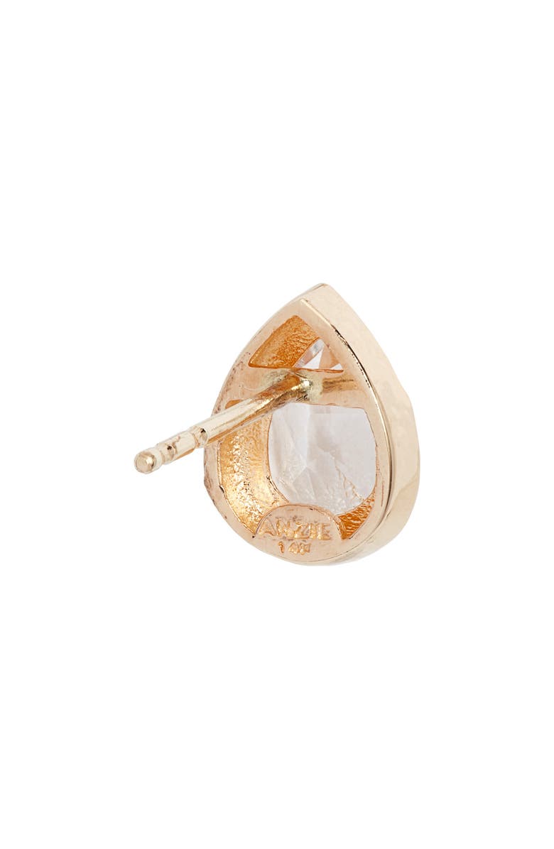Anzie Mélia Pear Stud Earrings, Alternate, color, Yellow Gold