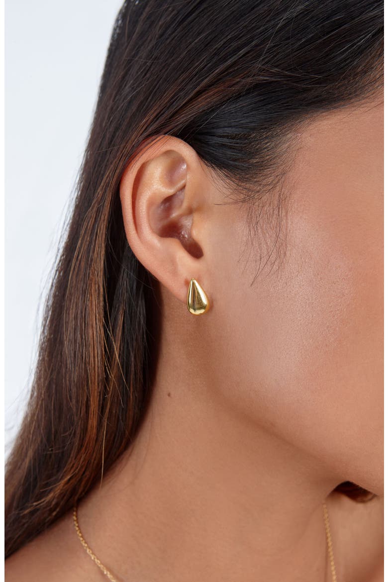 Large Tear Drop Studs, Alternate, color, Gold Vermeil