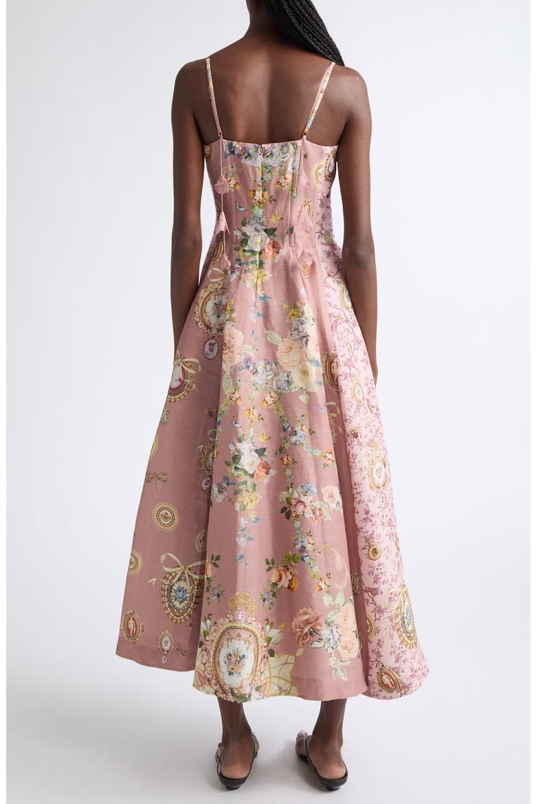 Asymmetric Multi Frill Silk Dress, Alternate, color, CHAMBER OF BLOOMS