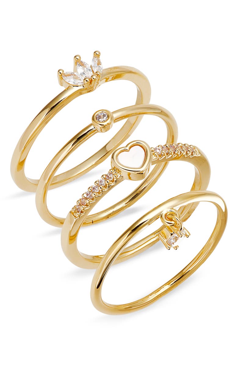 Nordstrom Demi Fine Delicate Set of 4 Stacking Rings, Main, color, 