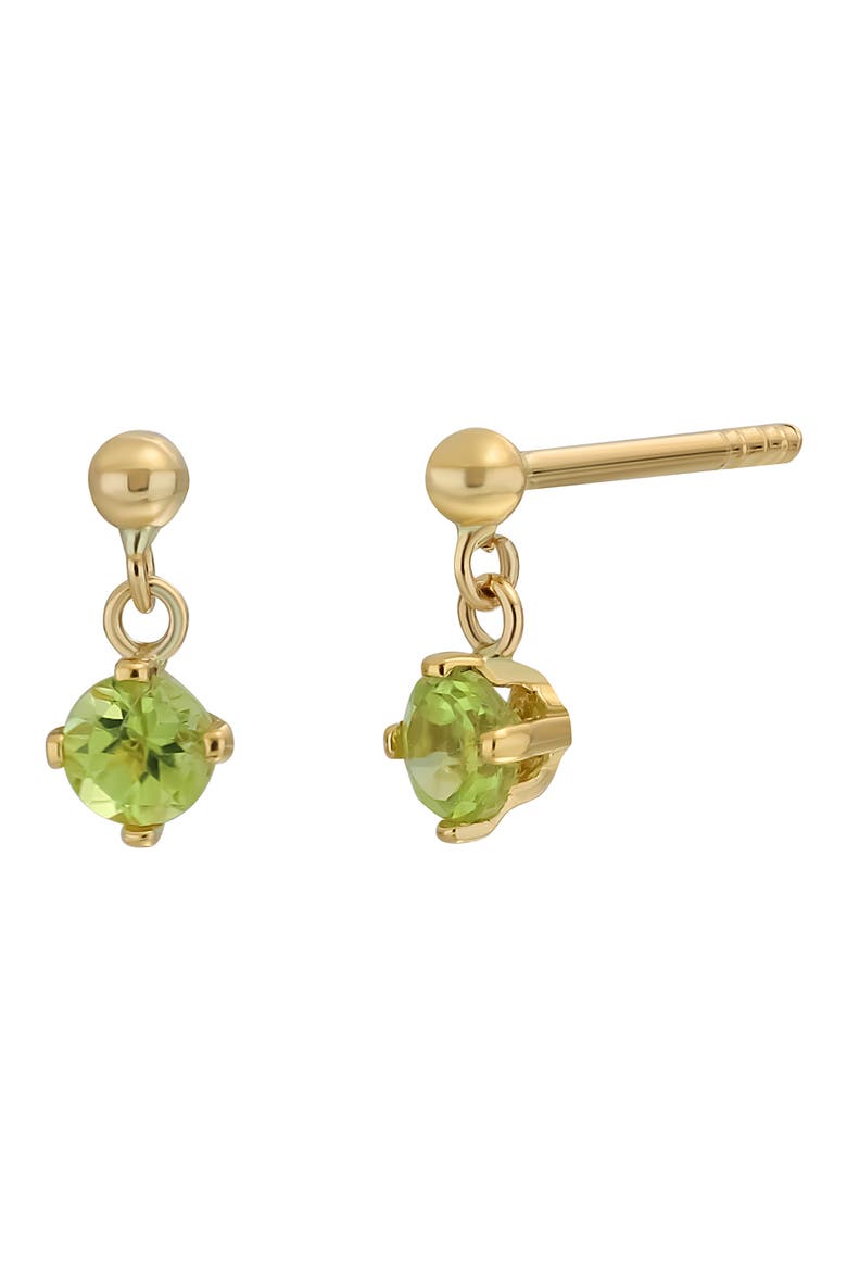 14K Gold Peridot Stud Earrings (Nordstrom Exclusive), Main, color, 14K YELLOW GOLD