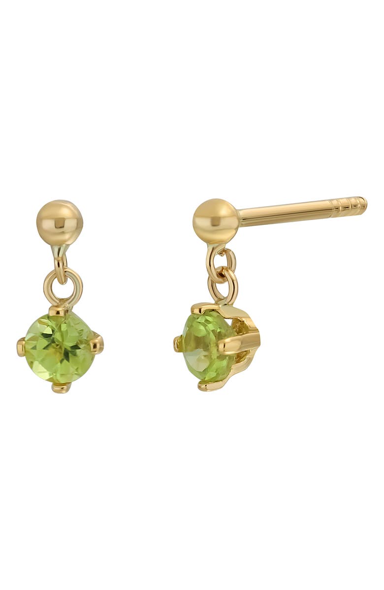 Bony Levy 14K Gold Peridot Stud Earrings, Main, color, 14K Yellow Gold